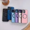 Litchi Texture Leather Magnetic Phone Cases Supports Wireless Charging For iphone 14 Plus 13 12 11 Pro Max Cover Anti-Fall Soft Shell Shockproof