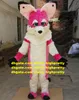 Różowy futrzany husky pies fox wilk kostium maskotki fursuit dorosły kreskówka znak Expo Fair Motexha Spoga Brand Ideneity ZZ7759
