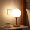 Table Lamps USB Plug-in White Glass Lamp Bedside Bedroom Remote Control For