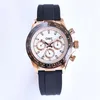 Fashion Men Watches U1 Luxus -Designer Watch Schwarz Keramikgolde Gold Zifferblatt Gummi -Gurt Automatisch wasserdichte Sport Chronograph mit Uhrenbox Jason007 cool schön