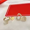 Mode 18K Or Diamant Pendentif Charme boucles d'oreilles Arecchini Dames De Luxe Designer Boucles D'oreilles De Noce Cadeau Bijoux Avec Boîte