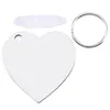 Keychains 10pcs Heart Blank Board Sublimação IMPRESSÃO TECHANÇAS PARA A MÁQUINA DE PRESSÃO DE PRESSÃO DE PRESSÃO MDF RINGS 50 50MM