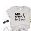 Lake Hair Don't Care Tops Drukuj damski koszulka Kobieta Hipster zabawna lady dziewczyna top koszulka