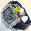 SuperClone Luxury Mens Mechanics Watch Richa Milles Inlaid MechanicalMen's完全自動輸入運動バレルフルスター