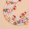 Choker Trend Fruit Charm Pearl Necklace For Women Colorful Beads Necklaces Sweet Girl Friend Gift Summer Beach Jewelry 2022