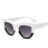 Okulary przeciwsłoneczne 17066 damskie kocie oko marka projektant przyciemniane kolorowe soczewki w kształcie Vintage okulary przeciwsłoneczne damskie matowe czarne UV400