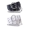 Cintos Mulheres Punk Chain Belt Ladies Ajustável Hole Double Hole, Jeans Góticos Decoração Gótica Coloque com decorativo