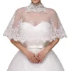 Scialli in tulle di pizzo ricamato da sposa bianco Coprispalle in pizzo senza maniche di lusso leggero per spose e damigelle