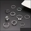 Кластерные кольца Cluster Rings PCS/SET Минималистский круглый поперечный поворот для женщин модный геометрический жемчужный кольцо набор кольца Bijoux Femme DHVBM