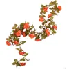 Dekorativa blommor 220 cm Artificial Rose Ivy for Home Garden staket kransar Vine vardagsrum v￤gg juldekorationer levererar diy br￶llop