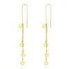 Dangle Earrings Jicai 18k Gold Drop Simple 5 점 스타 디자인 여성용 AU750 Tassel Fine Jewelry Wedding Gift