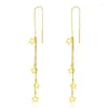 Boucles d'oreilles pendantes JICAI 18K or goutte Simple étoile à cinq branches Design pur AU750 gland pour les femmes bijoux fins cadeau de mariage