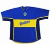 ＃7 Guillermo＃10 Roman Camiseta de Futbol 2001 2002ボカジュニアレトロサッカージャージー01 02フットボールシャツホームブルーイエロークラシックアンティーク