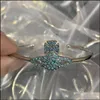 Bangle Designer Jewelry Star Starry Skygun Color Planet Banles Diamonds Vintage Copper Woman Metal Nonfading Open Bracelets Dhjm1