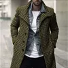 Męskie prochowce PFHQ 2022 jesień moda męska Plaid wiatrówka casualowe w stylu streetwear płaszcz dżentelmen luksusowy trencz długi płaszcz Manteau 21D3186 T221102