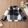 Tench Coats Toddler Boy Coat Boys Girls Shirt Jacket Plaid Long Sleeve Kinderen Draai Collar Button Tops Trench Down Tops Trench