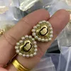 Pearl Heart retro dwa litera g kolczyki tytanowe stal designerka dla kobiet stadnin luksus Jewlery Love Hoop Prezenty Kobieta dziewczyna złota srebrne różowe złoto hurtowa hurtowa