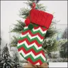 Decorazioni natalizie Calze natalizie a maglia Decor Alberi Ornamento Decorazioni per feste Renne Fiocco di neve Strisce Caramelle Calzini Borse Xma Dhn39