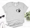 PAW HART POCKET TEE DOG CAT Women Casual grappig t -shirt voor Lady Girl Top Hipster