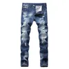 Jeans masculinos de alta qualidade pernas retas de pernas masculinas punk zíper casual bolso motocicleta calças moda calça jeans machos