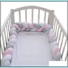 枕ベイビーベビーバンパーノット編み豪華な保育園のゆりかご装飾新生児ギフトクッションジュニアベッドスリープバムBBYGSW BDE OT5HQ