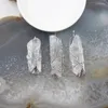 Pendant Necklaces 1pcs Rough Clear Crystal Pendants Natural White Quartz Stick Silvers Wire Wrapped Tree Of Life Necklace DIY Jewelry