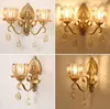 Lampes murales Lumière Led Plein Cuivre De Luxe Cristal Nordique Miroir Luminaire Salle De Bains Salon Décoration Wandlamp