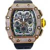 SuperClone Luxury Mens Mechanics Watch Richa Milles Inlaid MechanicalMen's完全自動輸入運動バレルフルスター