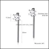 Stud Stud 1 par Punk Titanium Steel Long Stick Pirate SKL￶rh￤ngen f￶r m￤n Fashion Jewelry Drop Delivery 2022 DH5KV