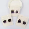 Boucles d'oreilles en peluche Borosa Améthystes naturels Slice Earring Couleur argentée Bijoux de quartz en cristal violet cru pour les femmes WX1355