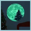 Duvar Çıkartmaları Chirstmas Moon Aydınlık Glow Sticker Gece Kulübü Floresan Çıkartmalar Dekor Xams Snowman Ana Duvar-Cam Dekorasyonu Dr Dhrkj