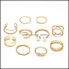 Кластерные кольца Cluster Rings PCS/SET Минималистский круглый поперечный поворот для женщин модный геометрический жемчужный кольцо набор кольца Bijoux Femme DHVBM