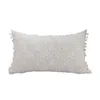 Oreiller coton lin 3D dentelle florale Ins léger luxe housse de canapé bohême taille coussins