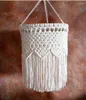 Dekoracyjne figurki Macrame Apszade sufit wisiorek jasny cień żyrandol z mandol boho wiszący ręcznie ręcznie dzianowany gobelin