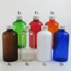 Bottiglie di stoccaggio 12 Contenitori cosmetici vuoti da 220 ml Ambra Bianco Blu Verde Rosso Arancione Bottiglia di plastica trasparente con tappo in alluminio
