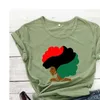 アフリカンガールトップカラーTシャツ女性パワーシャツフェミニストティーファッションカジュアル