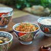 Miski japońska ręcznie malowana miska ramen gospodarstwa domowego zupa ryżowa dorzecza retro ceramiczne zastawa stołowa dostawa łyżki kuchennej