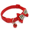 Collari per cani regolabili per animali domestici Papillon carino con collana con pendente a campana Cravatta di moda Fibbia di sicurezza Accessori per abbigliamento per animali domestici