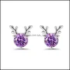 Stud Stud One Deer heeft je S925 Sterling sier eenvoudige oorbellen met diamanten kleine verse vrouwelijke druppel levering 2022 sieraden dhml6