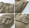 Pantalones de hombre, pantalones de trabajo de algodón puro de otoño para hombre, ropa de moda de carga para hombre, ejército militar con múltiples bolsillos W2385