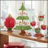 Decora￧￵es de Natal ￁rvore de Natal Table Table Placa de frutas Placa de frutas Double Bolo Stand Party Fester Candy Snack Bandejas de natal Rack Hold dhfy0