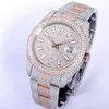 ساعة Wristwatches Diamond Mens Watch Automatic Mechanical Watch 41 ملم مع سوار Wristwatch Fashion Women المرصع بالألماس