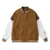 Giacche da uomo unisex timbro in rilievo in rilievo setball maschio rugheball cingels cappotta moto bomber corse varsity giacca da uomo