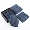 Bow Ties Hooyi 2022 Nek Tie Set Floral For Men Fashion Dakserchief Cufflinks Gift Box Wedding Pocket Square