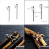 Stud Stud 1 par Punk Titanium Steel Long Stick Pirate SKL￶rh￤ngen f￶r m￤n Fashion Jewelry Drop Delivery 2022 DH5KV