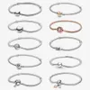 Bedelarmbanden 925 Sterling Sier Bead Bracelet for Women Original Rose Gold Charms Heart Bangles Snake Chain Diy Sieraden Drop Delive SMTDC