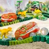 Diecast Model car Dinosaur Train Toys-252 piezas Crear una carrera mundial en carretera-Pista flexible Playset s Toys Race Car para niños mayores 221103