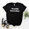Voyageur du monde femmes Hipster T-shirt drôle T-shirt dame Yong haut pour fille t-shirt livraison directe