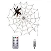 Nachtlichten Horror Halloween Spider Weblamp LED Waterdicht 8 Verlichtingsmodi Ghost Festival Theme Decoratie Prop afstandsbediening