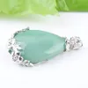 Natural Gem Stone Pendant Teardrop Aventurine Love Beads Reiki Chakra Healing Pendant Necklace Chain Jewelry N3467